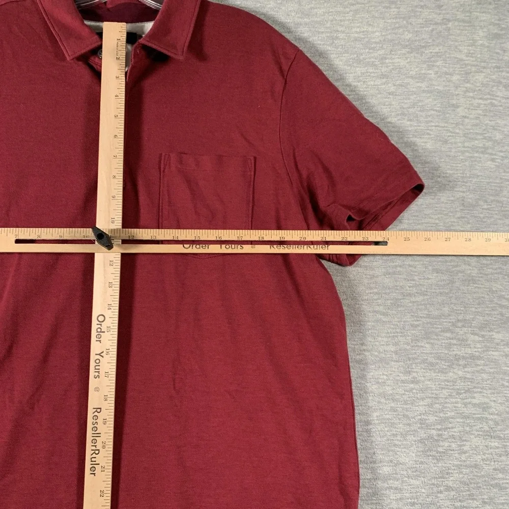 Banana Republic Polo Shirt Mens XL Red Performance Pique Pocket Stretch